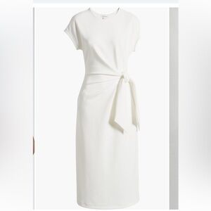 NWOT Nordstrom White Tie Waist Midi Dress Size Large